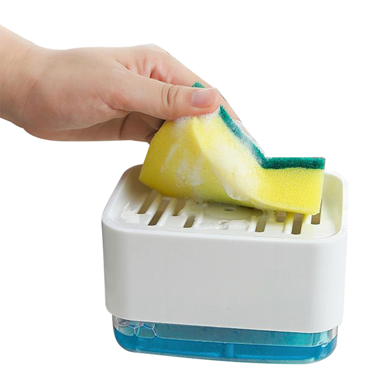 OJ-P001A Dispensador de saboneteira e suporte de esponja para pia de cozinha dispensador de sabonete