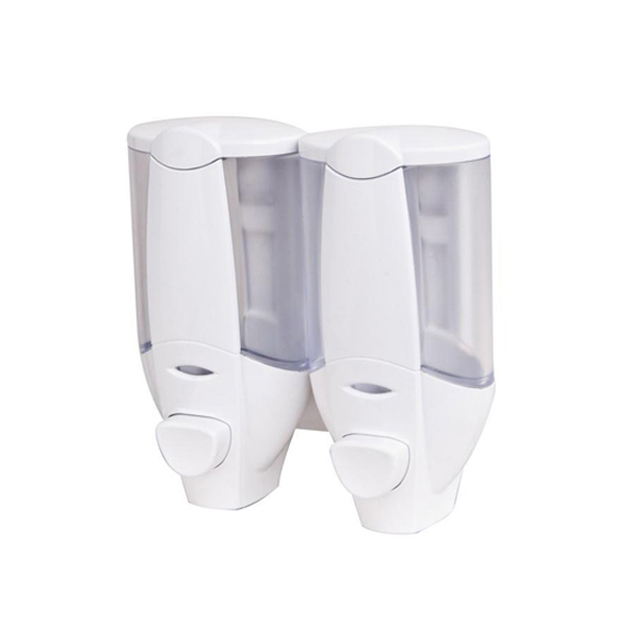 OJ-YL20W-D banheiro 300ml * 2 abs branco manual dispensadores de sabão líquido janela visual sanitário fixado na parede dispensador de sabão líquido